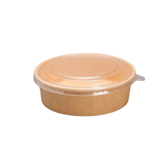 300 Sets, 1100ml, ECO Friendly disposable Kraft Paper Bowls with Lids