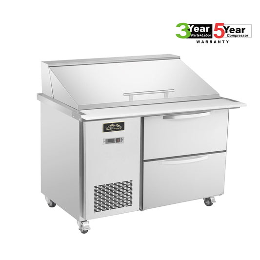 Sub-equip 48" Mega Top Cooler Salad and Sandwich Prep Table With Side Mounted Compressor +2 Drawers