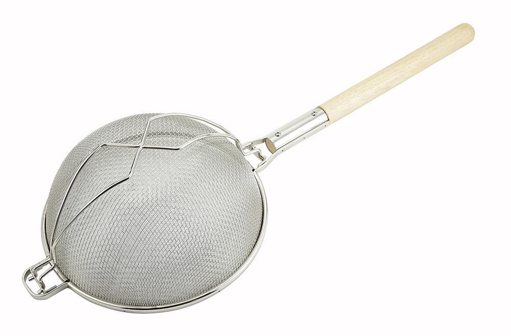 MST-14D - 14" Reinforced Double Mesh Strainer with Round Handle