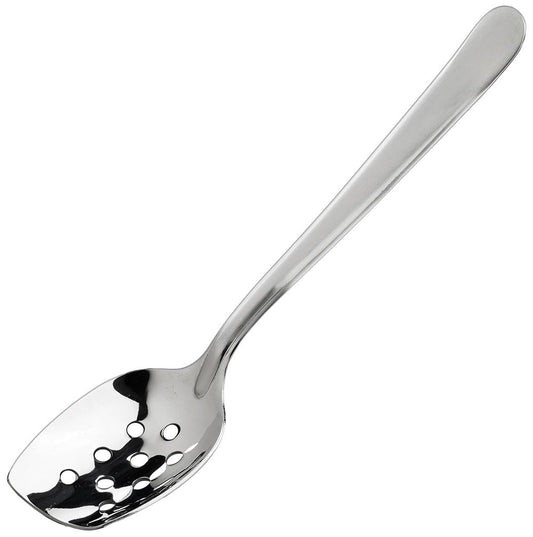 SPS-P10 - Slanted Plating Spoon - Perforated, 10"