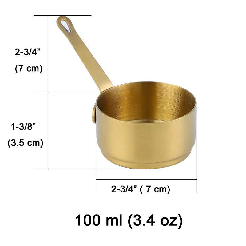 Mini Sauce Pan, stainless steel tiny sauce cup with handle, mini gadgets pan-Gold