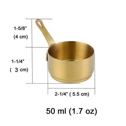 Mini Sauce Pan, stainless steel tiny sauce cup with handle, mini gadgets pan-Gold